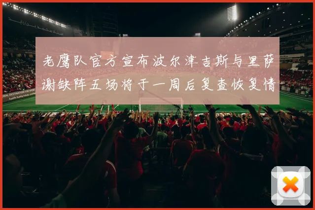 老鹰队官方宣布波尔津吉斯与里萨谢缺阵五场将于一周后复查恢复情况